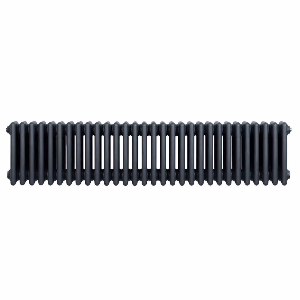 Monstershop Traditional 4 Column Steel Radiator in Anthracite Grey, H: 137.0 cm, W: 30.0 cm, D: 30.0 cm – 2