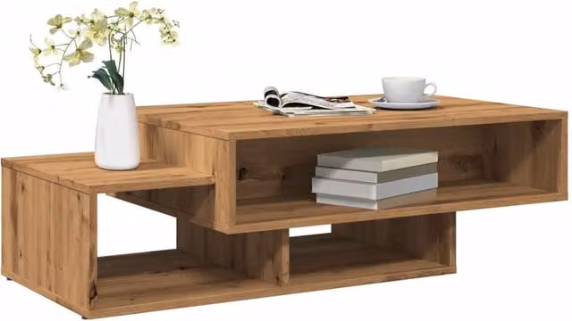 Berkfield Home Artisan Oak Coffee Table in Brown, W/D/H: 105 x 55 x 32 cm – 1