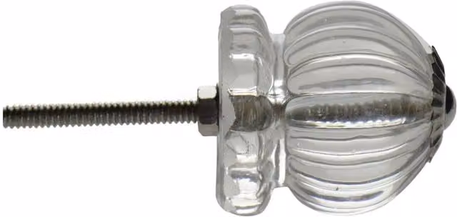 Nicola Spring Transparent Glass Cabinet Knobs with Threaded Stem, Pack of 12, White