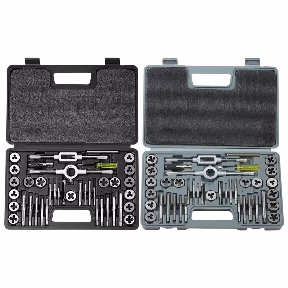 Nordara 80-Piece Metric and SAE Tap and Die Set in Silver Stainless Steel – 4