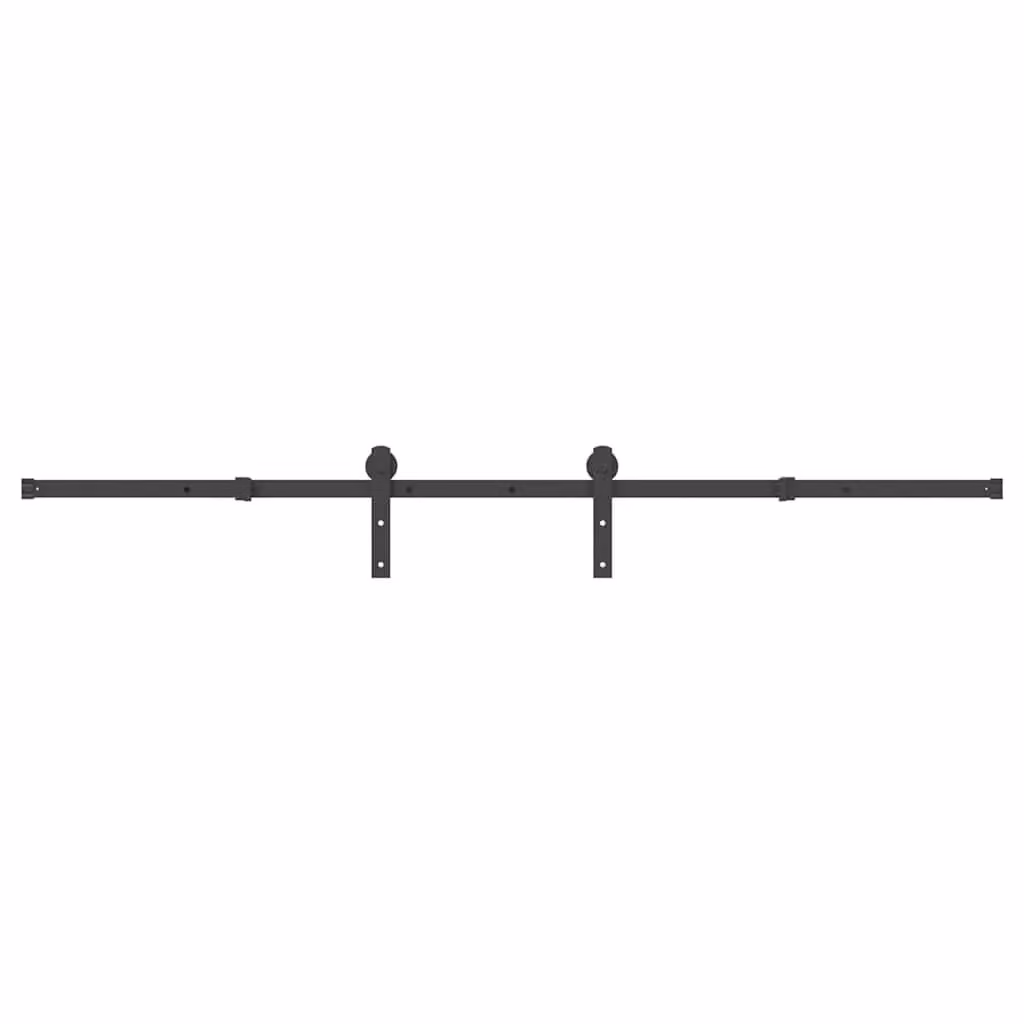 Berkfield Home Matt Black Steel Sliding Door Hardware Kit, 213 cm – 1