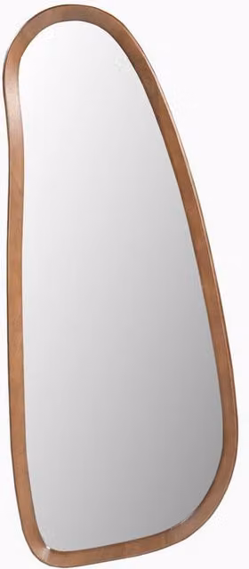 FurnitureboxUK Yomi Pebble Wall Mirror in Brown Walnut Wood, W: 120 cm, H: 50 cm