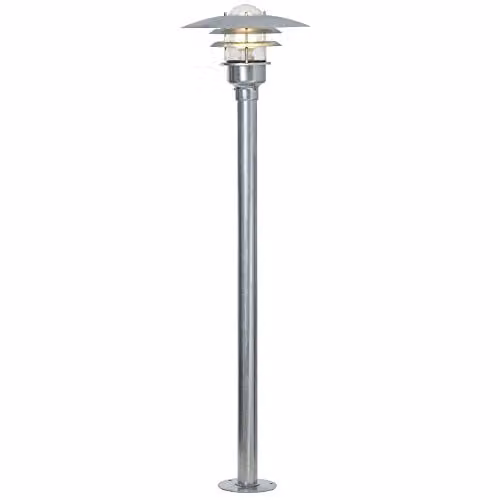 Nordlux Lønstrup Maritime Outdoor Post Lantern in Silver Galvanised Steel, E27, IP44