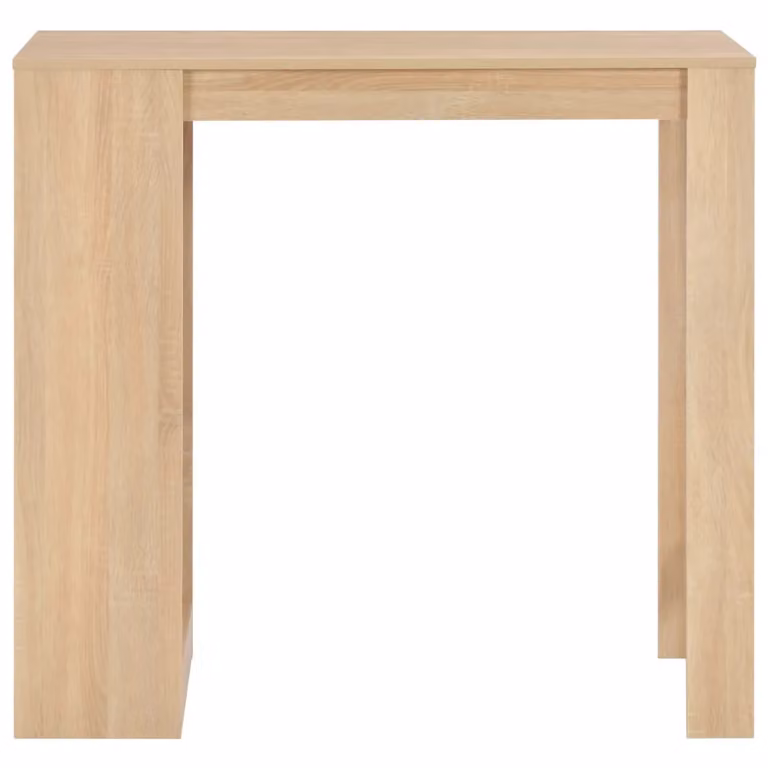 Berkfield Home Bar Table with Shelf in Oak Brown, W/D/H: 110 x 50 x 103 cm