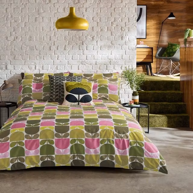 Orla Kiely Block Stem Cotton Duvet Cover Bedding Set in Multicolour