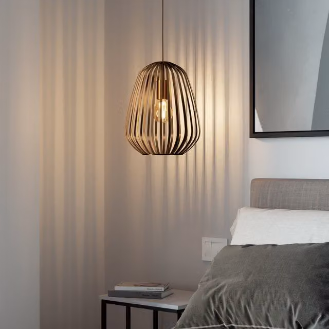 Eglo Espinal Steel Caged Style Contemporary Pendant Light in Bronze
