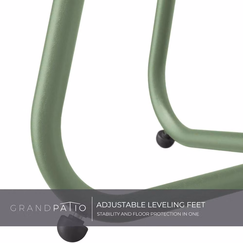 FORGEVIO Green Round Metal Garden Snack Table with Castors – 3