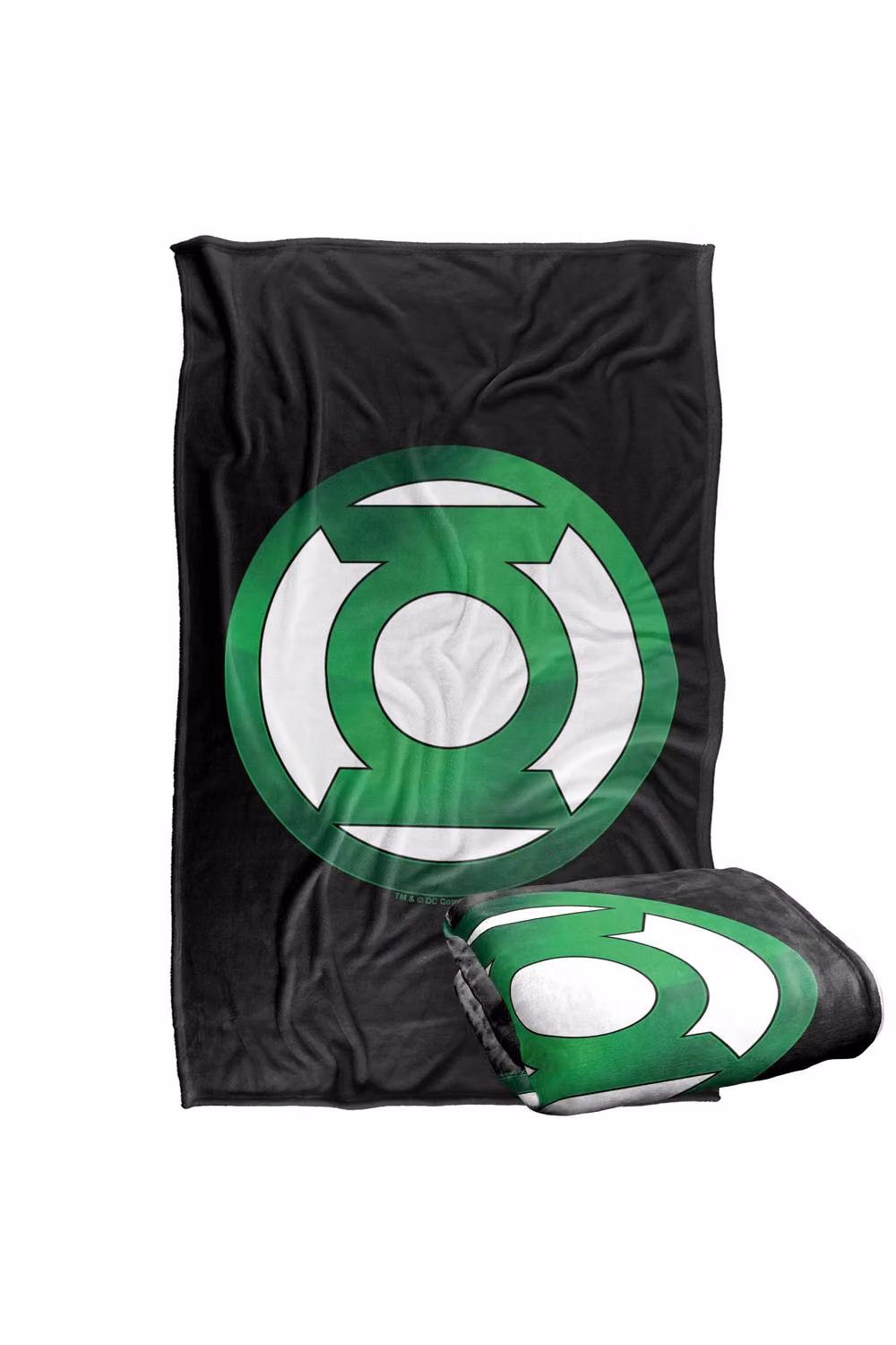 Warner Bros. Green Lantern Green Chrome Logo Silky Touch Super Soft Fluffy Polyester Throw Blanket for Adults, Green and Multicolour, Large – 2