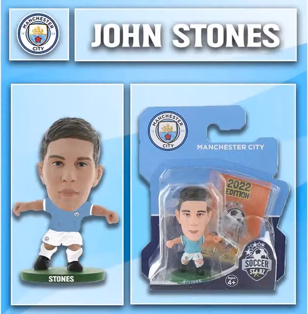 SoccerStarz Man City John Stones Home Kit Classic Mini Figure, Turquoise