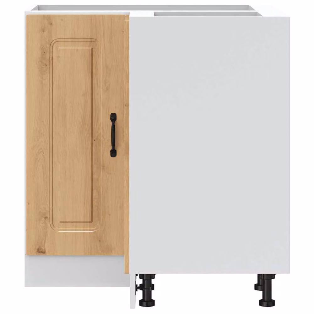 Berkfield Home Kalmar Artisan Oak Kitchen Corner Base Cabinet in Brown, W/D/H: 75.5 x 81.5 x 20.0 cm – 2
