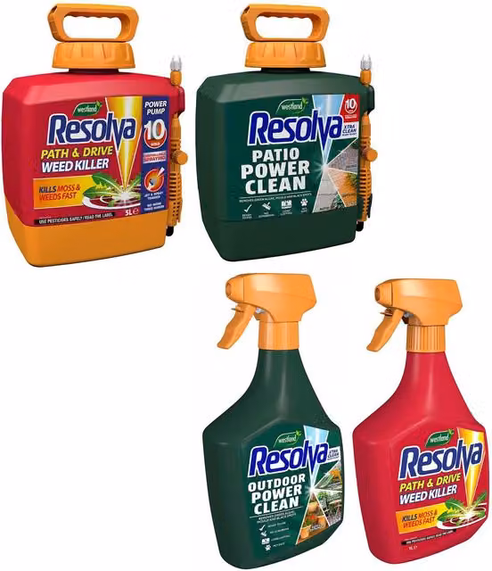 Resolva Xtra Clean and Path and Drive Weedkiller Bundle, Glyphosate Free Herbicide Spray, 2.0 l