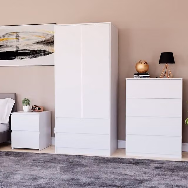 Vida Designs Denver Bedroom Set in White – 1