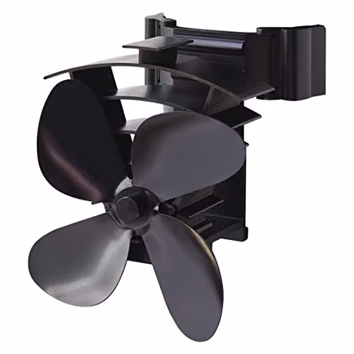 Vaillant Remora Magnetic Flue Pipe Heat Powered Stove Fan, Black, 200 mm