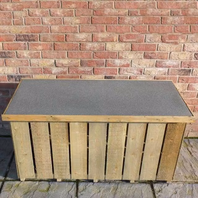 Shires Sawn Pressure Treated Log Box in Light Brown, W/D/H: 127.0 x 61.6 x 68.3 cm – 1