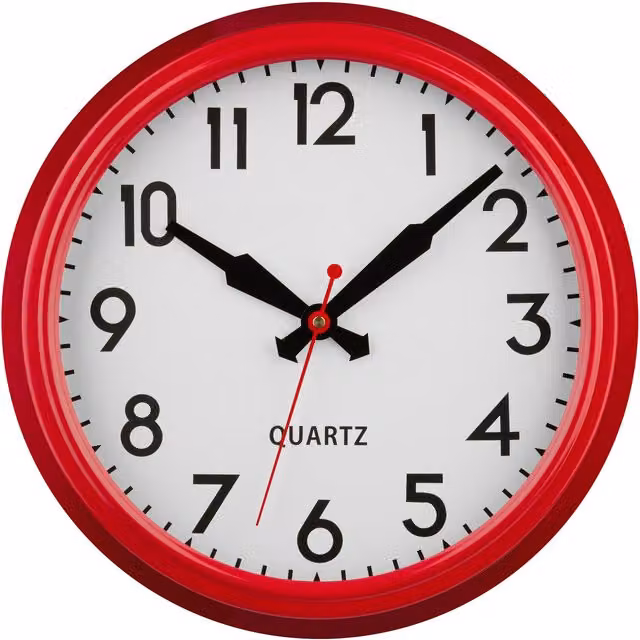 Premier Housewares Modern Square Quartz Wall Clock, Red, W/D/H: 38 x 38 x 10 cm