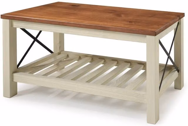 FORGEVIO White Painted Pine Cottage Style Slatted Shoe Rack and Storage Bench
