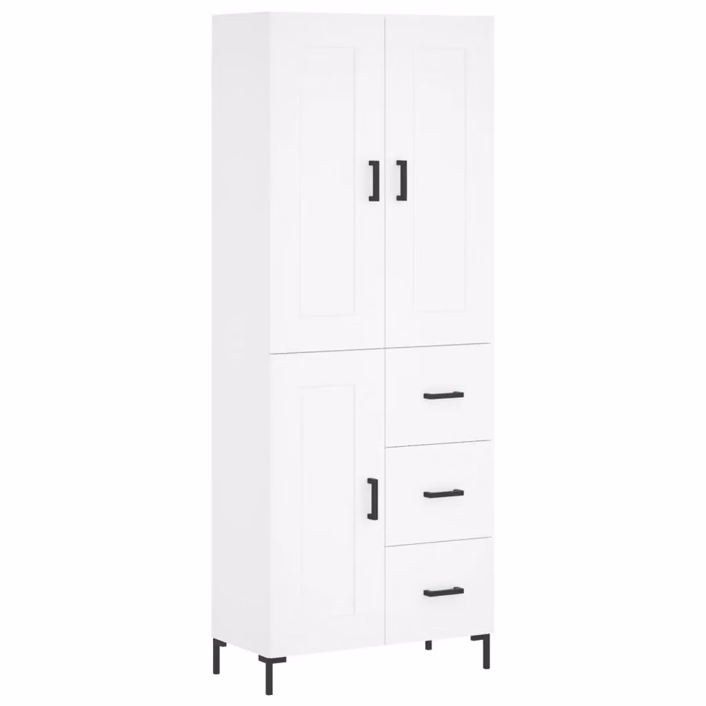 Berkfield Home Modern White Matt Highboard with Hinged Doors and Internal Shelves W/D/H: 69.5 x 34 x 180 cm – 2