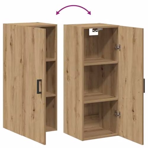 vidaXL Wall Mounted Cabinet in Artisan Oak, Brown, W/D/H: 34.5 x 34 x 90 cm – 3