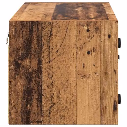vidaXL Modern Wall Mounted Cabinet with Glass Doors in Old Wood Brown, W/D/H: 68 x 37 x 35 cm – 4