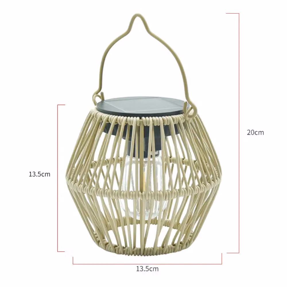 Leaper Solar Bamboo Carrying Basket Night Light in Green – 5