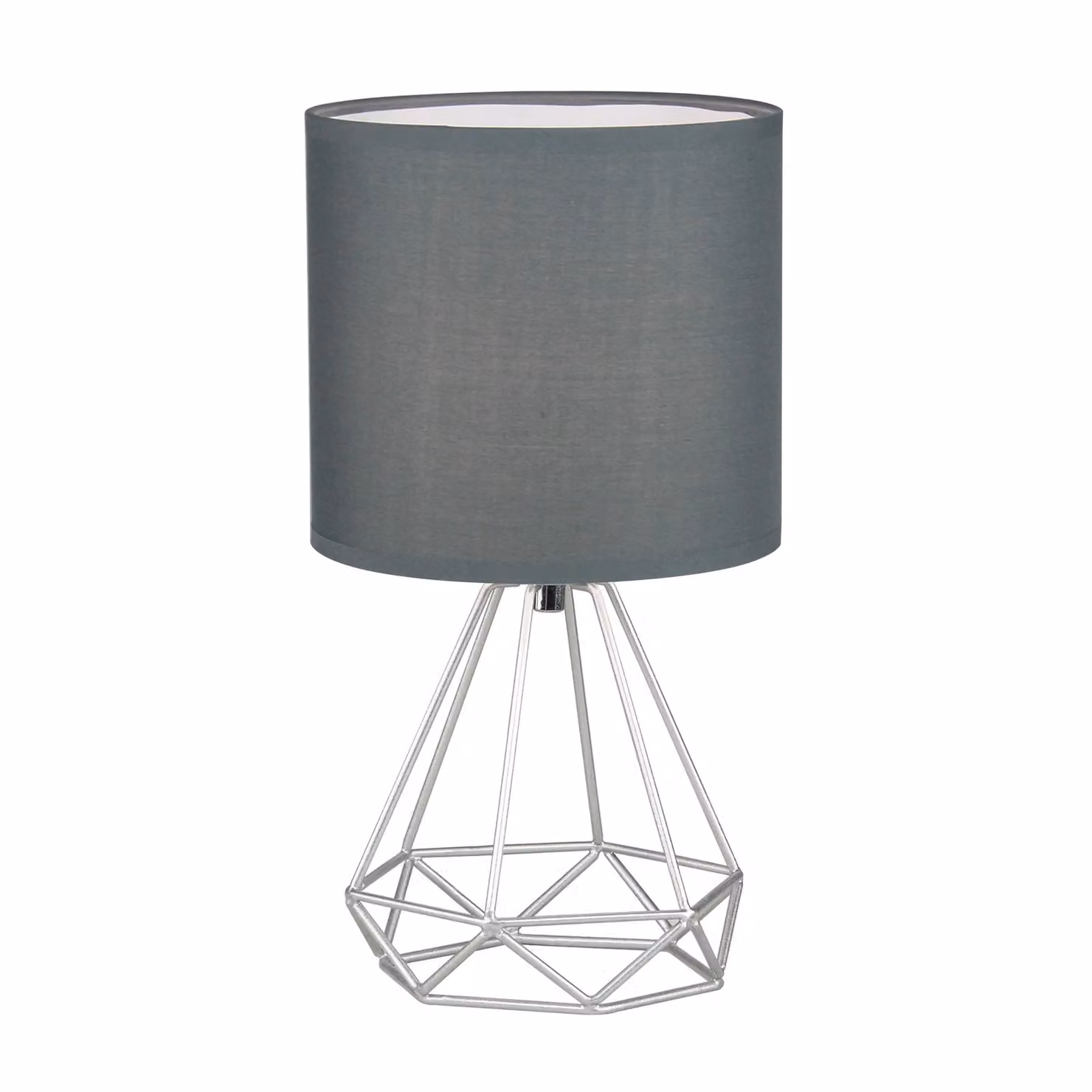 First Choice Lighting Christie Set of 2 Silver Geometric LED Table Lamps – 2