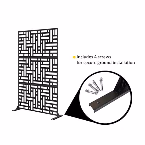 Nicoman Black Metal Outdoor Privacy Screen and Freestanding Paravent, W/H: 90 x 180 cm – 2