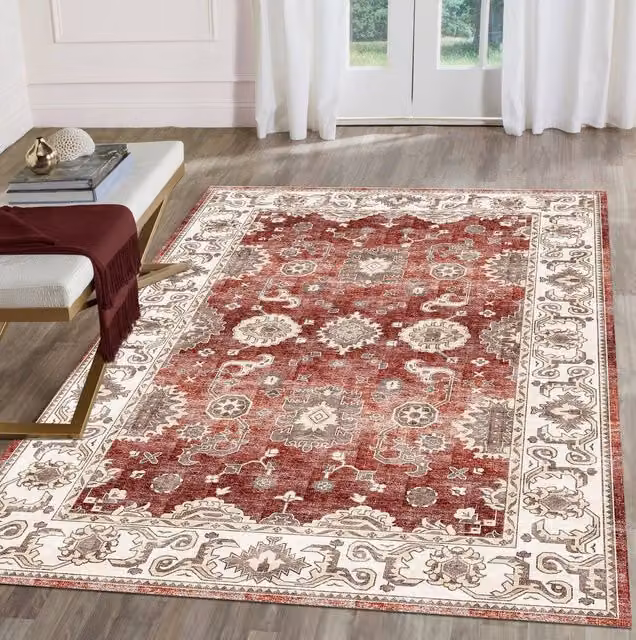 The Rug Shop UK Red Floral Traditional Rectangular Rug, W: 160 cm, D: 230 cm – 1