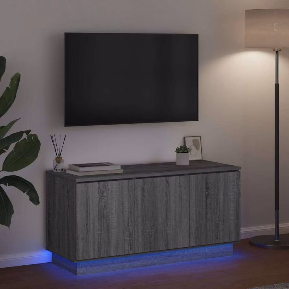 Berkfield Home Modern TV Cabinet in Grey Sonoma, W/D/H: 100 x 38 x 49 cm – 3