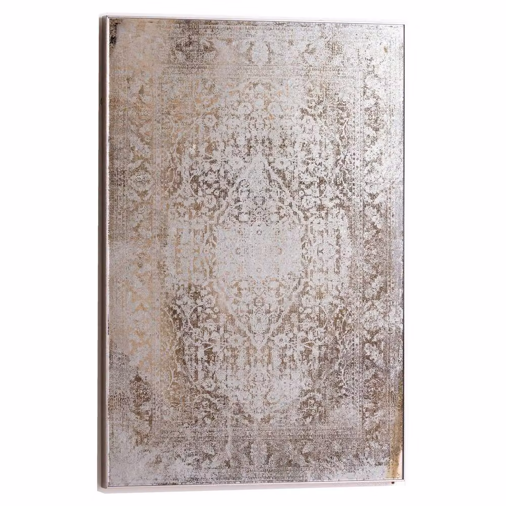Wyld Haus Antique Vintage Distressed Tapestry Pattern Rectangular Wall Mirror in Bronze and Gold – 2