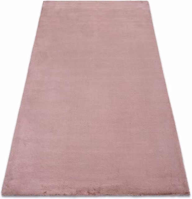 RugsX Pink Bunny Faux Fur Rug for Children, W: 80 cm, L: 150 cm