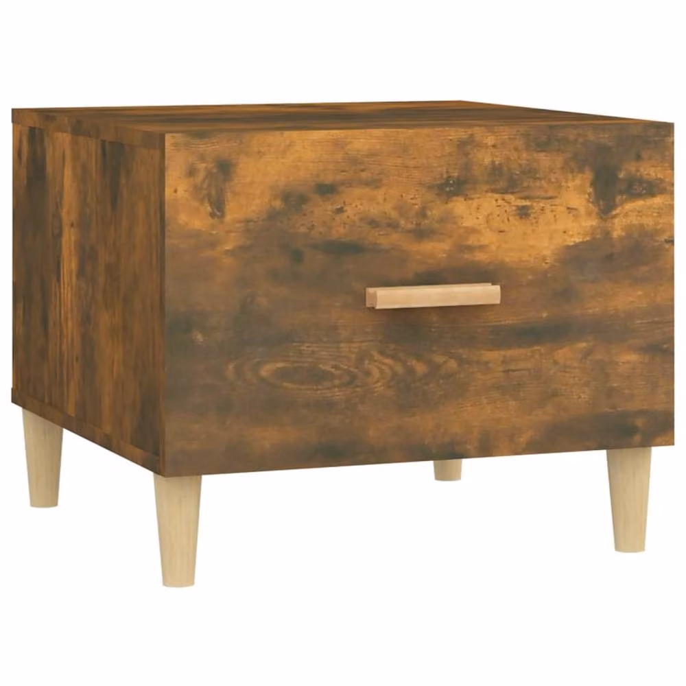 Berkfield Home Sturdy Coffee Table in Smoked Oak Brown, W/D/H: 50 x 50 x 40 cm – 2
