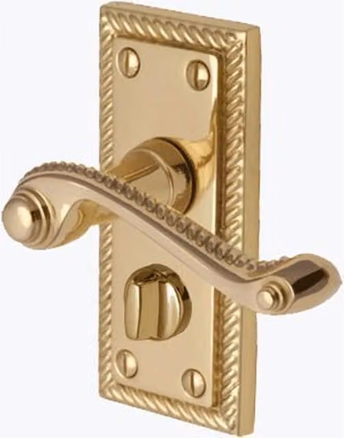 Golden Grace Brass Door Handle in Gold