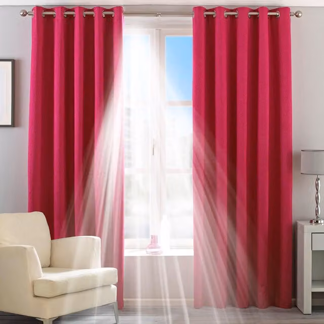 Essentials Twilight Thermal Blackout Eyelet Curtains in Pink, Width: 229 cm, Drop: 137 cm