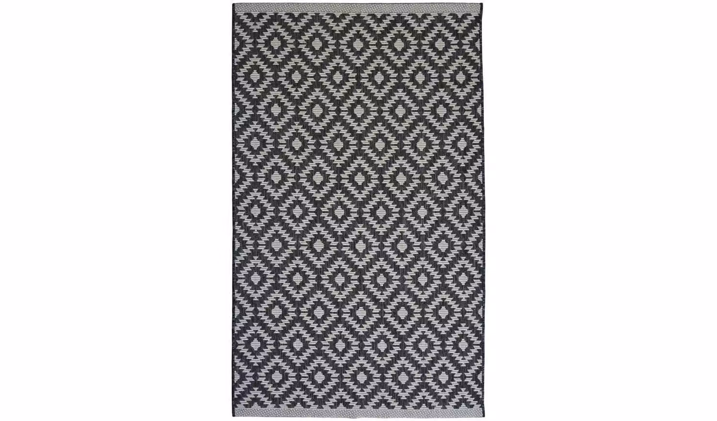 TR Genesis Grey Geometric Indoor Outdoor Rug, W: 160 cm, L: 230 cm