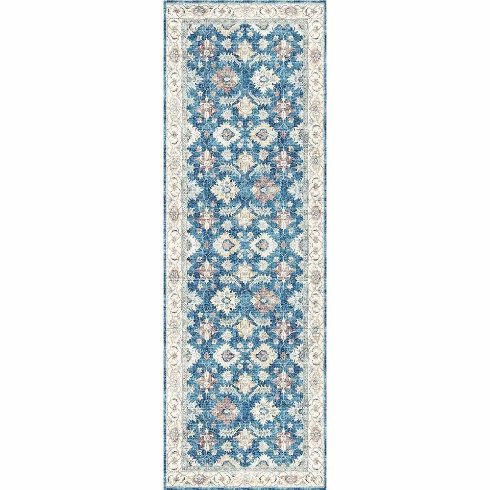 The Rug Shop UK Blue Bordered Floral Traditional Stain-Resistant Rectangular Rug, W: 160 cm, L: 230 cm – 2