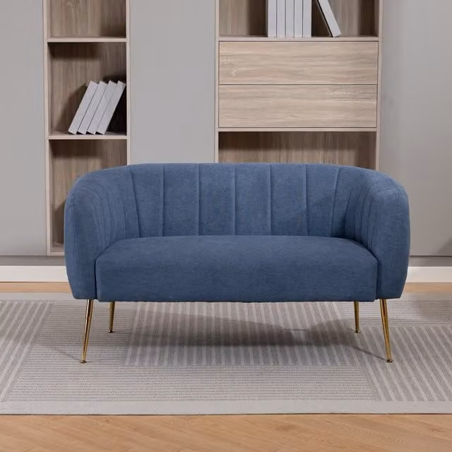 Artemis Home Stanton 2 Seat Upholstered Sofa in Blue