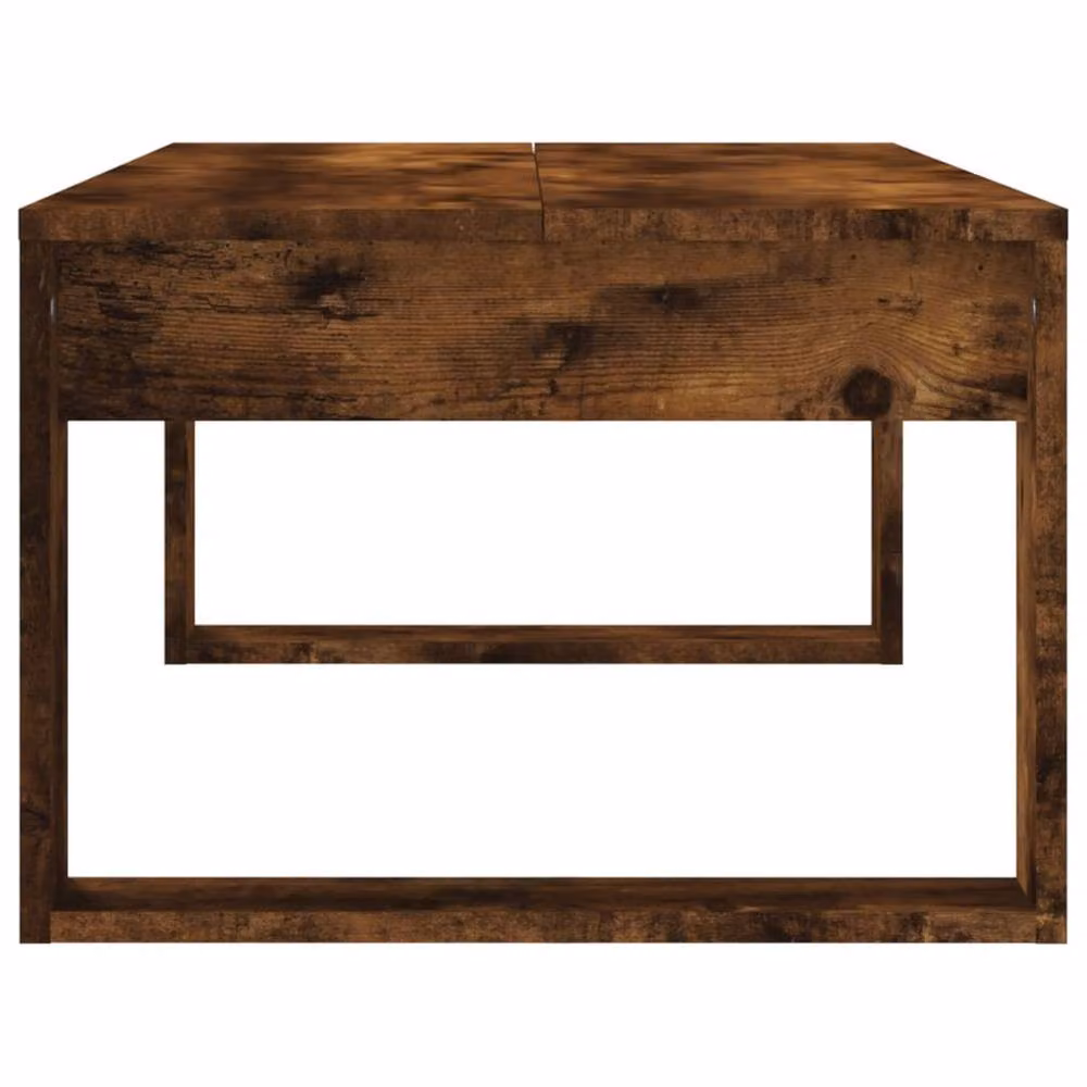 Berkfield Home Smoked Oak Coffee Table in Brown, W/D/H: 102 x 50 x 35 cm – 4