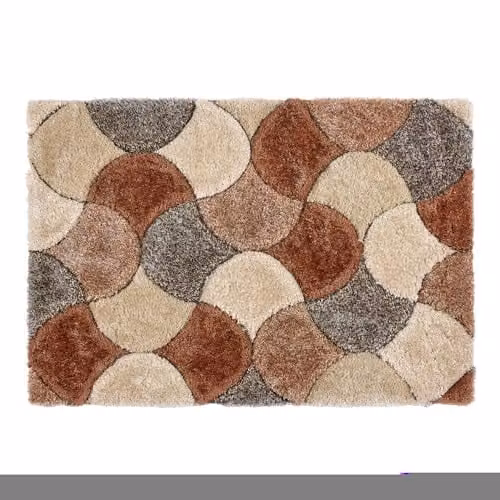 Phoenox Textiles Limited Origins 3D Scallop Rug in Ox Red Terracotta, W: 120 cm, L: 170 cm