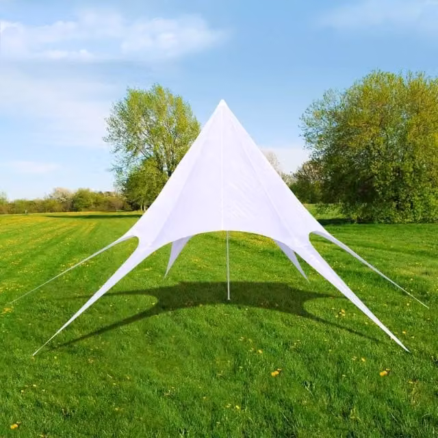 Berkfield Home Hexagon Star Garden Pavilion Gazebo, White