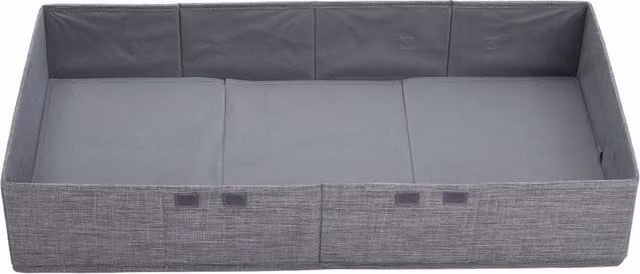 Livingandhome Portable Fabric Clothes and Quilt Organiser with Lid and Handles, Grey