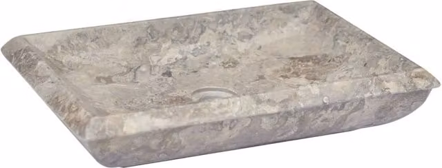 Berkfield Grey Natural Stone Rectangular Home Sink W/D/H: 50 x 35 x 10 cm