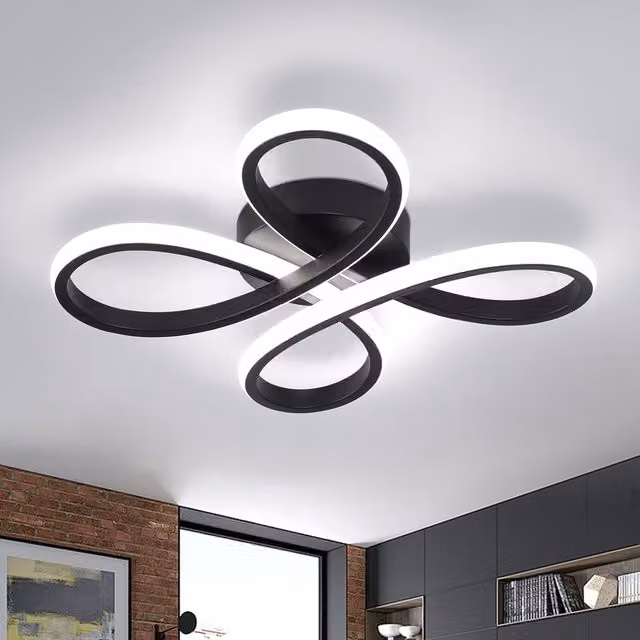 COMELY Modern LED Ceiling Light, 30W, Black, Cool White 6500K – 1