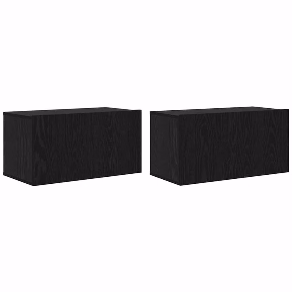 Berkfield Home Modern Wall Mounted TV Cabinet Doors in Black Oak, W: 60 cm, D: 30 cm, H: 30.5 cm – 5