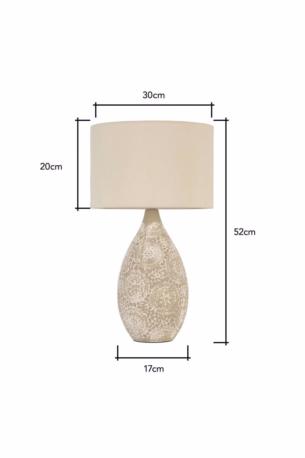 BHS Lighting Inar Ceramic Table Lamp in Natural and Beige – 3