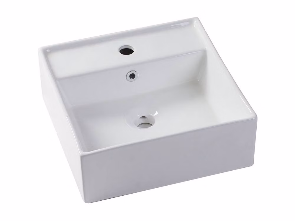 Vente-unique Pink Ribbed Wall-Mounted Bathroom Unit with White Ceramic Free-Standing Basin, W: 60 cm, D: 46 cm, H: 46 cm – 2