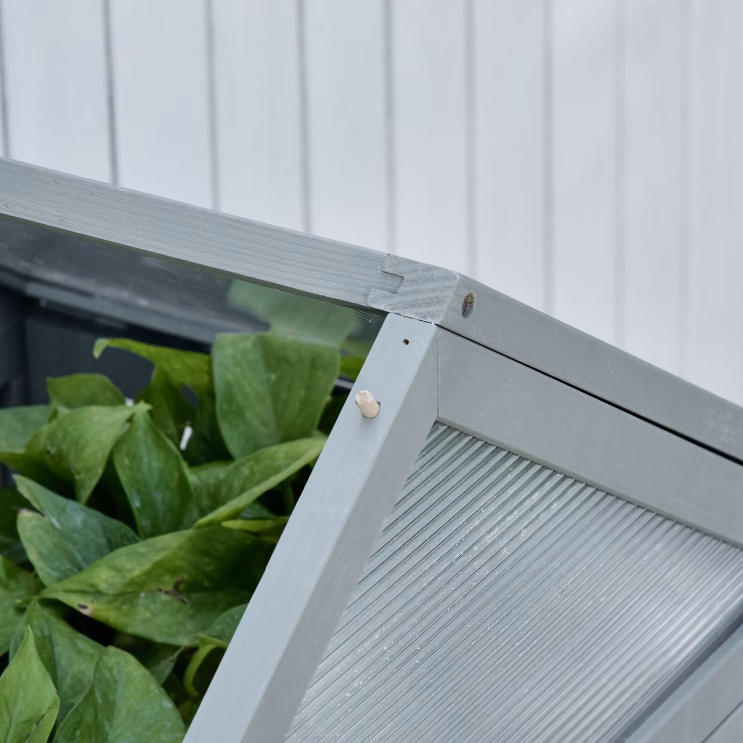 Outsunny 3-Tier Wooden Cold Frame Greenhouse with Adjustable Shelves and Double Doors, Grey, W/D/H: 80 x 47 x 138 cm – 5