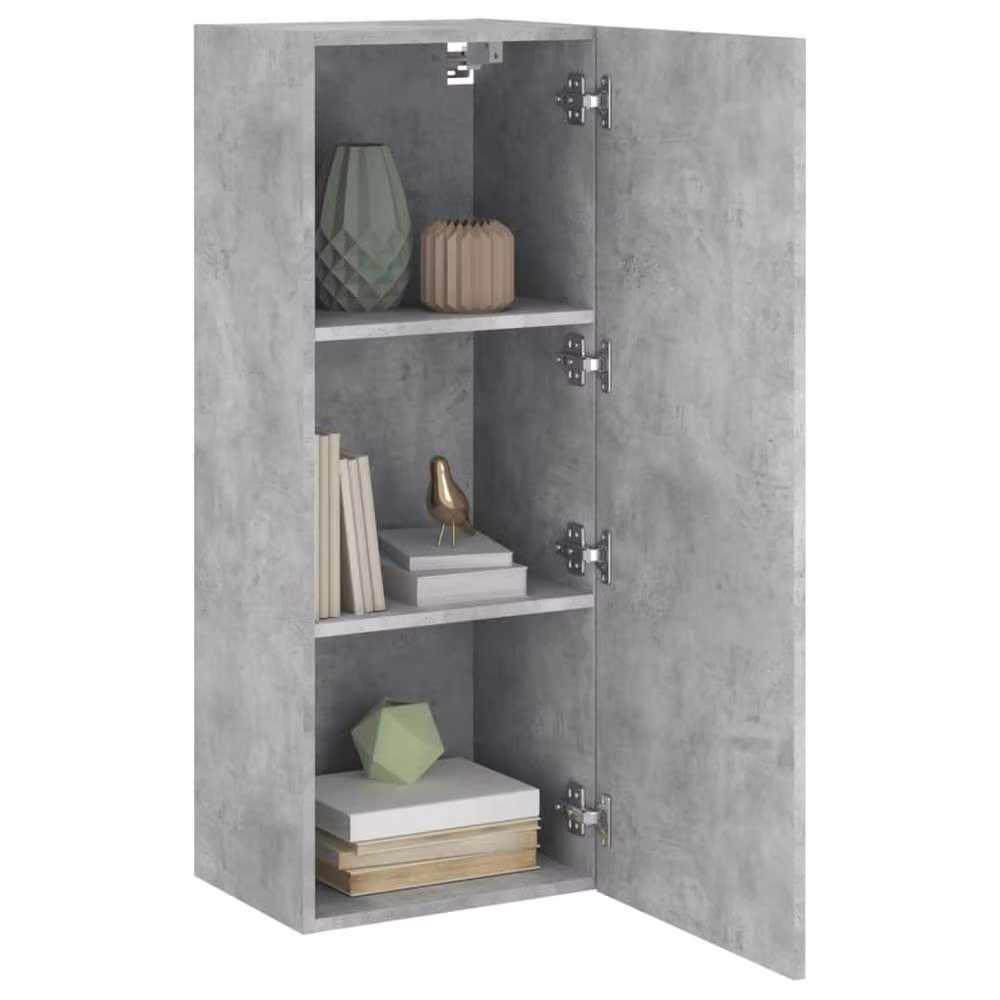 Berkfield Home Wall Mounted TV Cabinet in Concrete Grey, W/D/H: 40.5 x 30 x 102 cm – 3