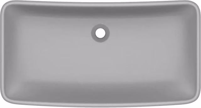 Berkfield Home Luxury Rectangular Ceramic Basin in Matt Light Grey W: 71 cm, D: 38 cm – 1