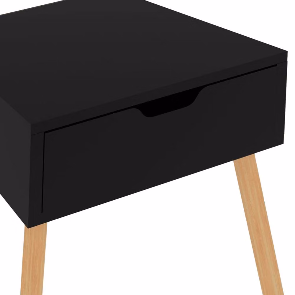 Berkfield Home Modern High Gloss Black Bedside Cabinet W/D/H: 40 x 40 x 56 cm – 4