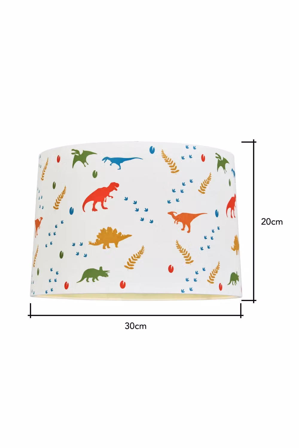 BHS Lighting Glow Dinosaur Easy Fit Cylinder Fabric Light Shade in White W/D/H: 20 x 20 x 30 cm – 2